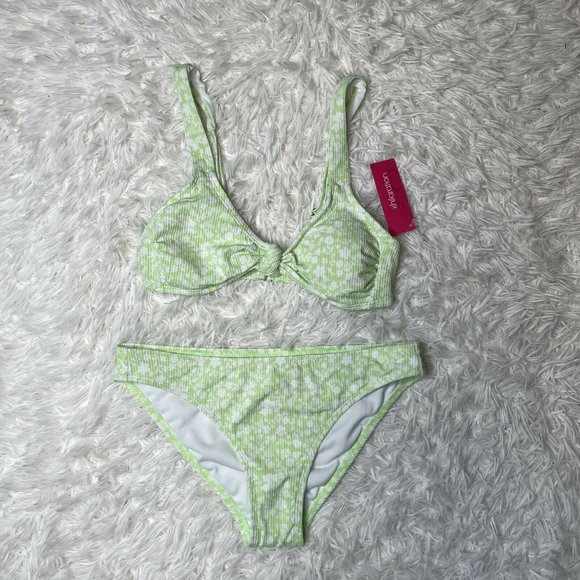 Xhilaration Other - New Xhilaration Medium Lime Green Ribbed Swimsuit